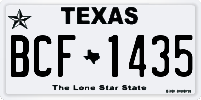 TX license plate BCF1435