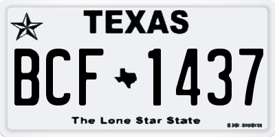 TX license plate BCF1437