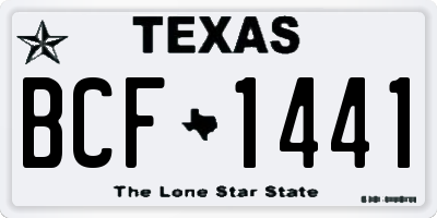 TX license plate BCF1441