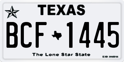TX license plate BCF1445
