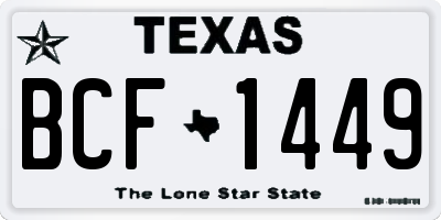 TX license plate BCF1449