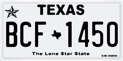 TX license plate BCF1450