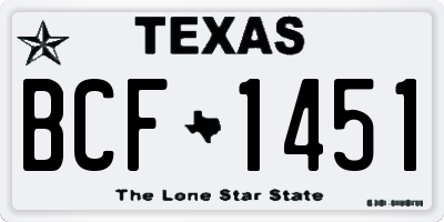 TX license plate BCF1451