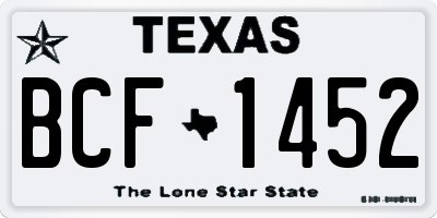 TX license plate BCF1452