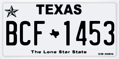 TX license plate BCF1453