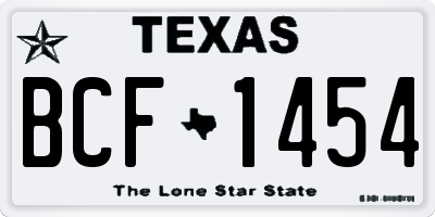 TX license plate BCF1454