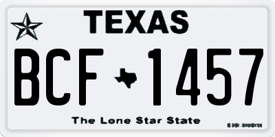 TX license plate BCF1457