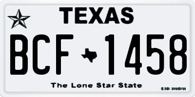TX license plate BCF1458