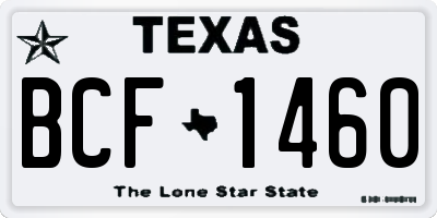 TX license plate BCF1460