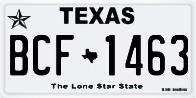 TX license plate BCF1463