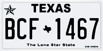 TX license plate BCF1467