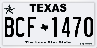 TX license plate BCF1470