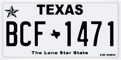 TX license plate BCF1471