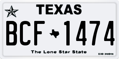 TX license plate BCF1474