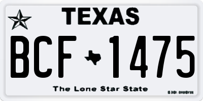TX license plate BCF1475