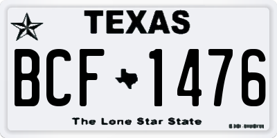 TX license plate BCF1476