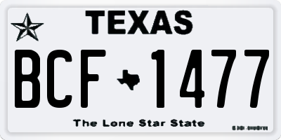 TX license plate BCF1477