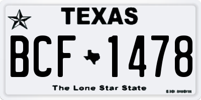 TX license plate BCF1478