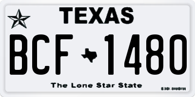 TX license plate BCF1480