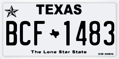 TX license plate BCF1483