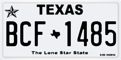 TX license plate BCF1485