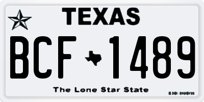 TX license plate BCF1489