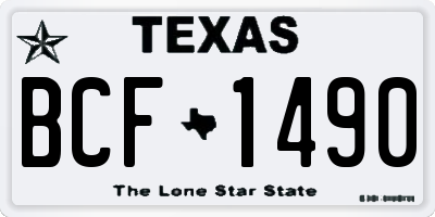 TX license plate BCF1490
