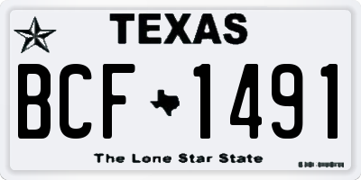 TX license plate BCF1491