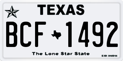 TX license plate BCF1492