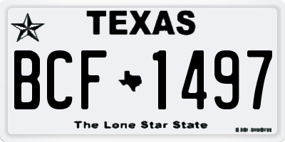 TX license plate BCF1497