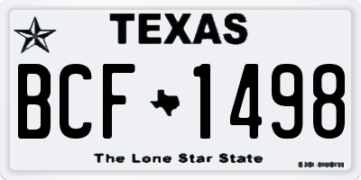 TX license plate BCF1498