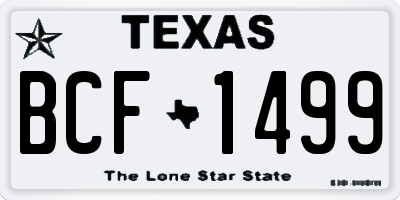 TX license plate BCF1499