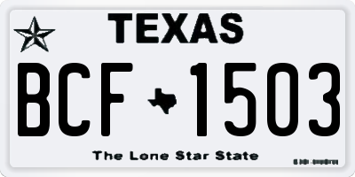 TX license plate BCF1503