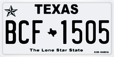TX license plate BCF1505