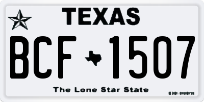 TX license plate BCF1507