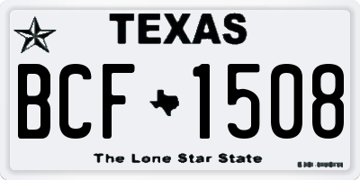 TX license plate BCF1508