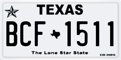 TX license plate BCF1511