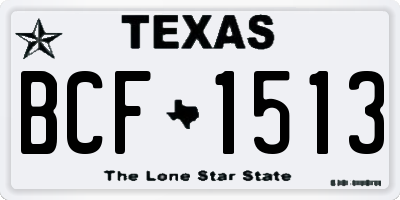 TX license plate BCF1513