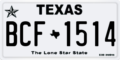 TX license plate BCF1514