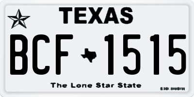 TX license plate BCF1515