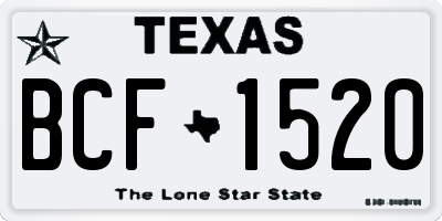 TX license plate BCF1520