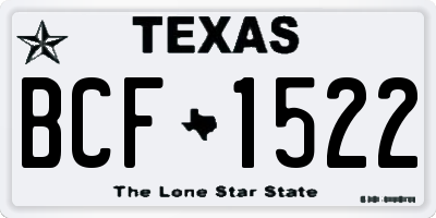 TX license plate BCF1522