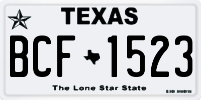 TX license plate BCF1523