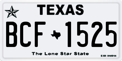 TX license plate BCF1525