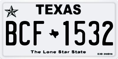 TX license plate BCF1532