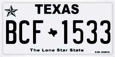 TX license plate BCF1533