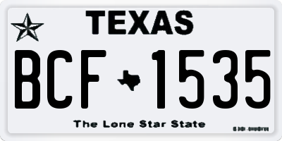 TX license plate BCF1535