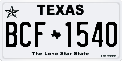 TX license plate BCF1540