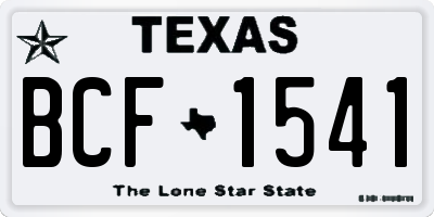 TX license plate BCF1541