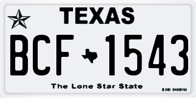 TX license plate BCF1543